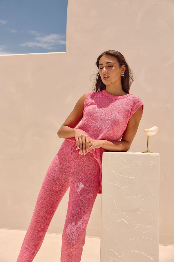 Louka Elasticated Tie Pants - Pink