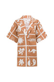 Atzaro Mini Shirt Dress - Brown