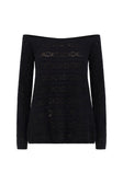 Black Crochet Knit Off Shoulder Cierra Top