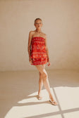 Ria Strapless Top - Red, White