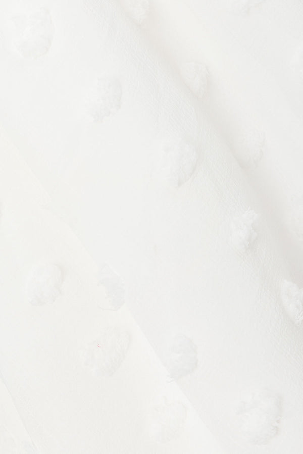 White Textured Spots Drawstring Jacerra Shorts