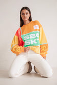 Hidden Valley Oversized Vintage Sweater - Orange Green Yellow Pink