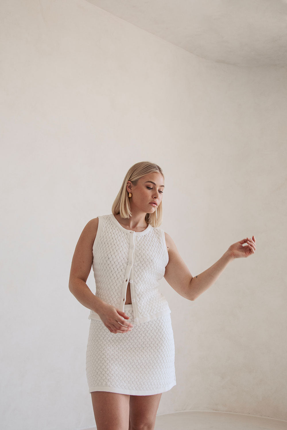 Avalon Knit Top  - White