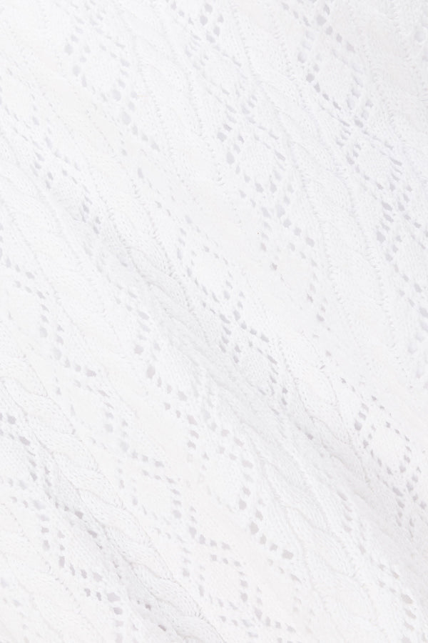 White Crochet Knit Strappy Maxi Trieste Dress