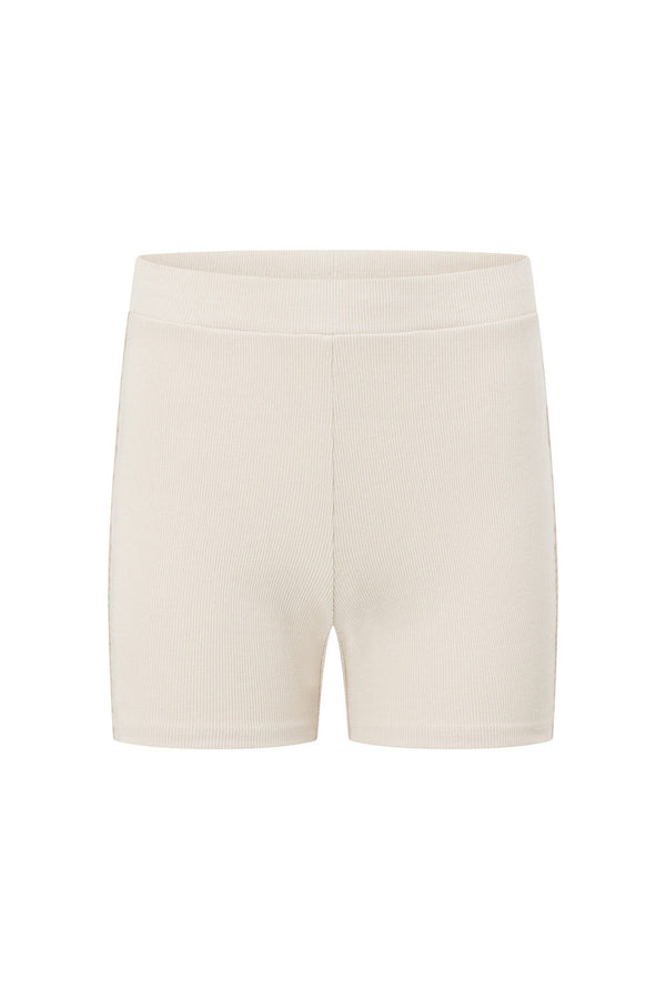 Cream Elastic Waist Medley Bike Shorts