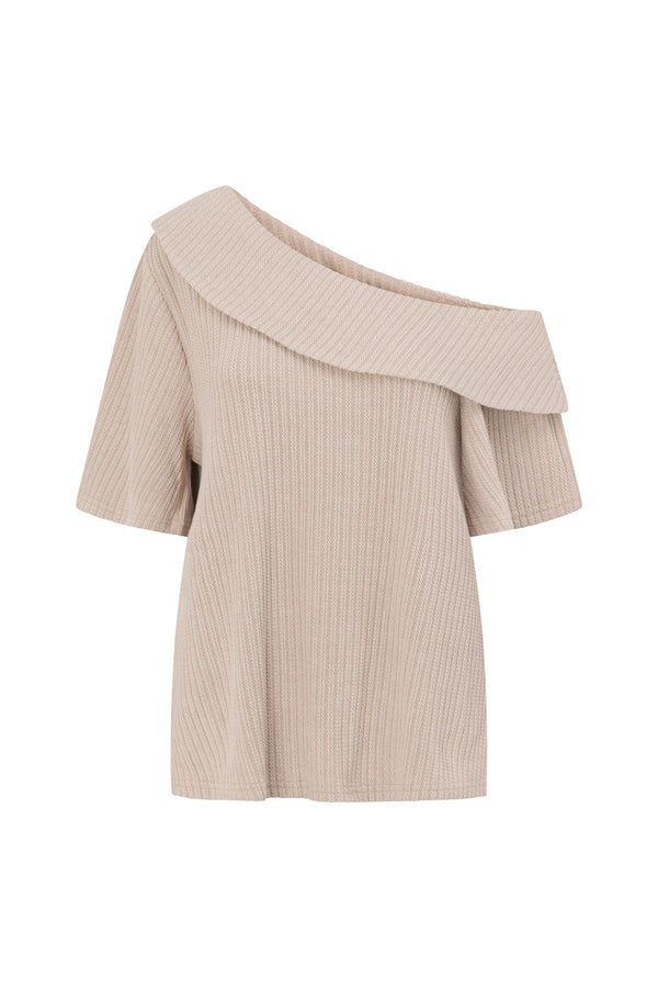 Stone Grey One Shoulder Tarika Top