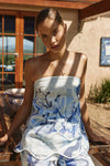 Blue Bouquet Blu Print Strapless Brooklyn Top