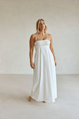 White Strappy Babydoll Maxi Mersy Dress