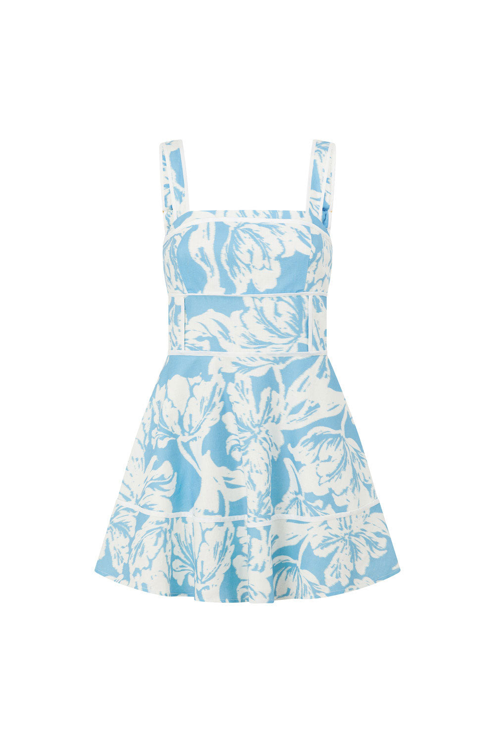 White Sol Floral Print Flounce Mini Maliyah Dress