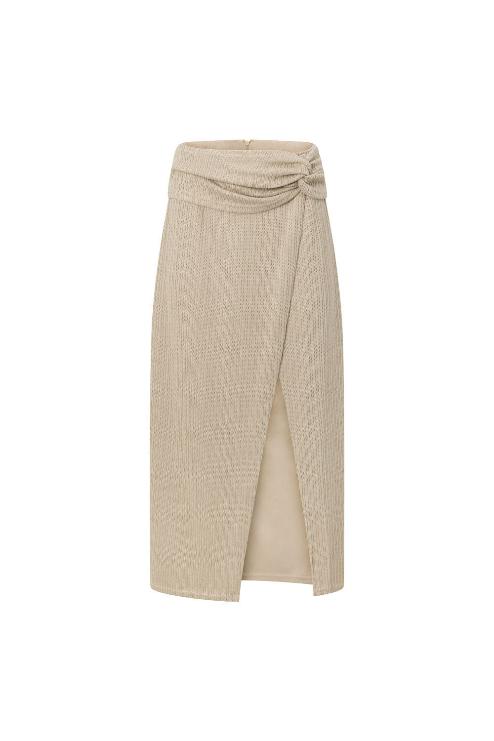 Khaki Knot Split Wrap Maxi Nina Skirt
