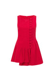 Red Button Up Mini Alfresco Dress