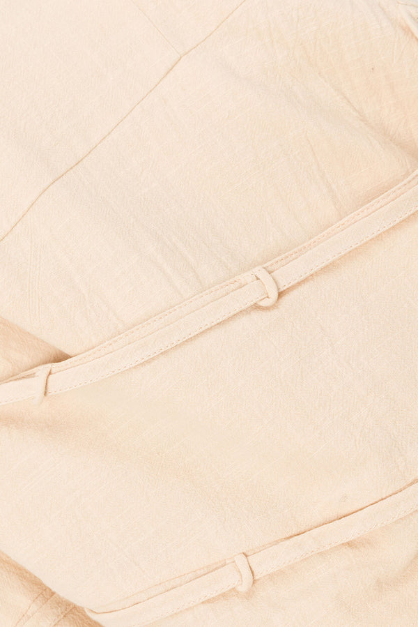 Bandera Strapless Mini Wrap Dress - Beige