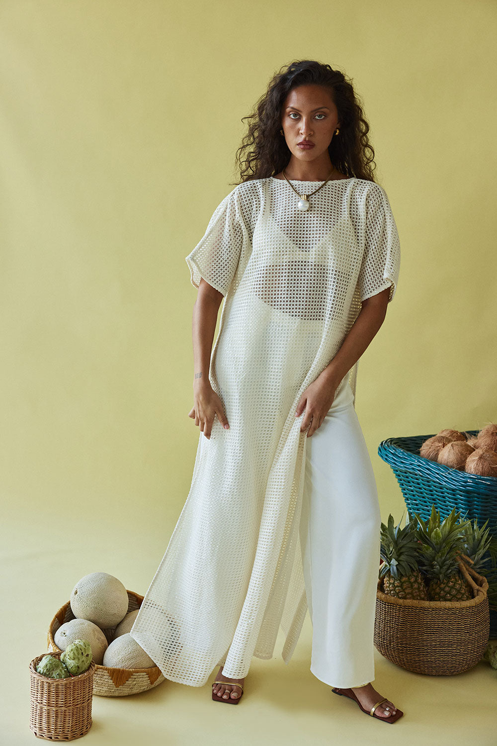 White Cheesecloth Puff Sleeve Mini Inka Dress – SABO