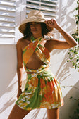 SAMPLE-Amina Halter Dress - Floral Sunset