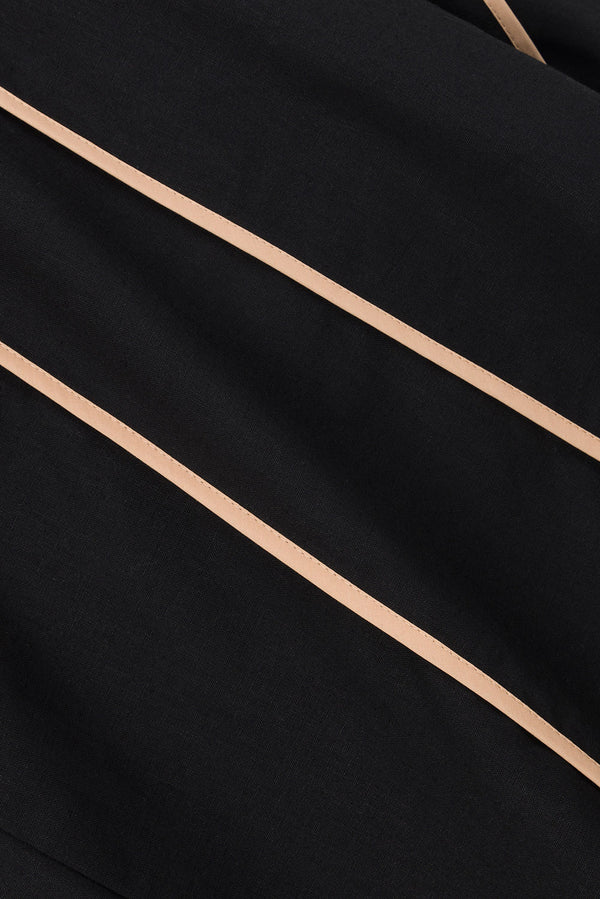 Black V Neck Tie Maxi Maylin Dress