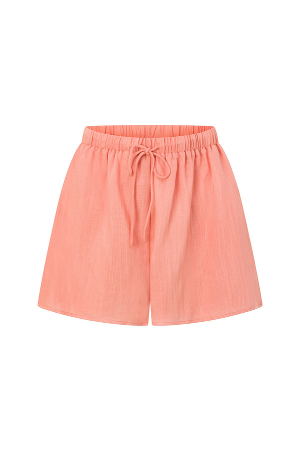 Peach Elastic Drawstring Jetta Shorts