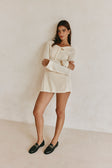 Violette Long Sleeve Button Up Mini Wrap Dress - Beige