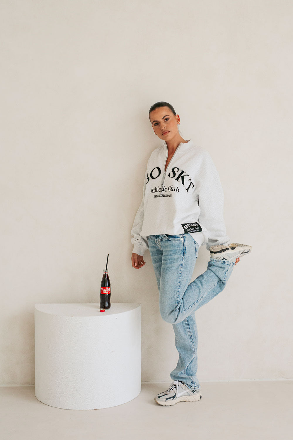 Grey Fleece Oversized Vintage SBO SKT Ballina Sweater 