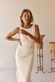 Cream Backless Maxi Hart Dress