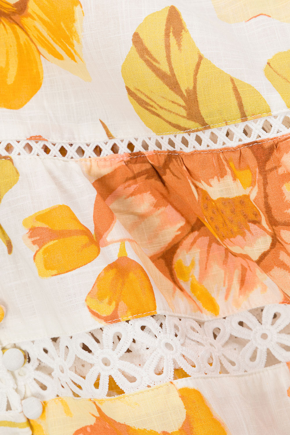 White Agalia Floral Print Button Up Jara Blouse