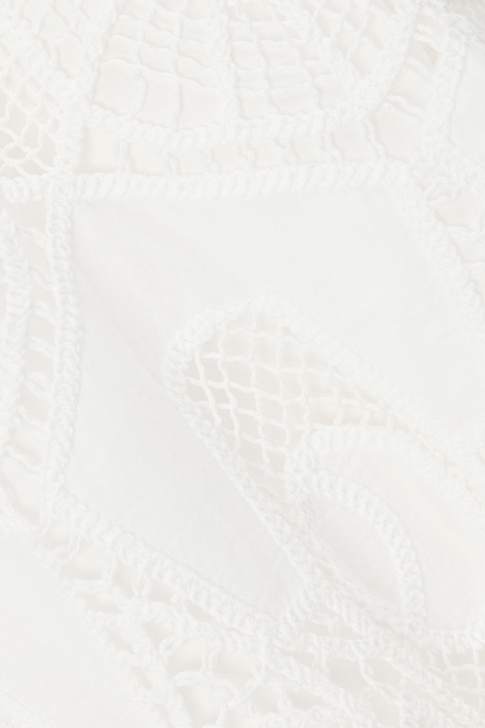 White Embroidered Cutwork Wide Leg Donna Pants