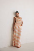 Erin Knit Top - Orange Yellow White