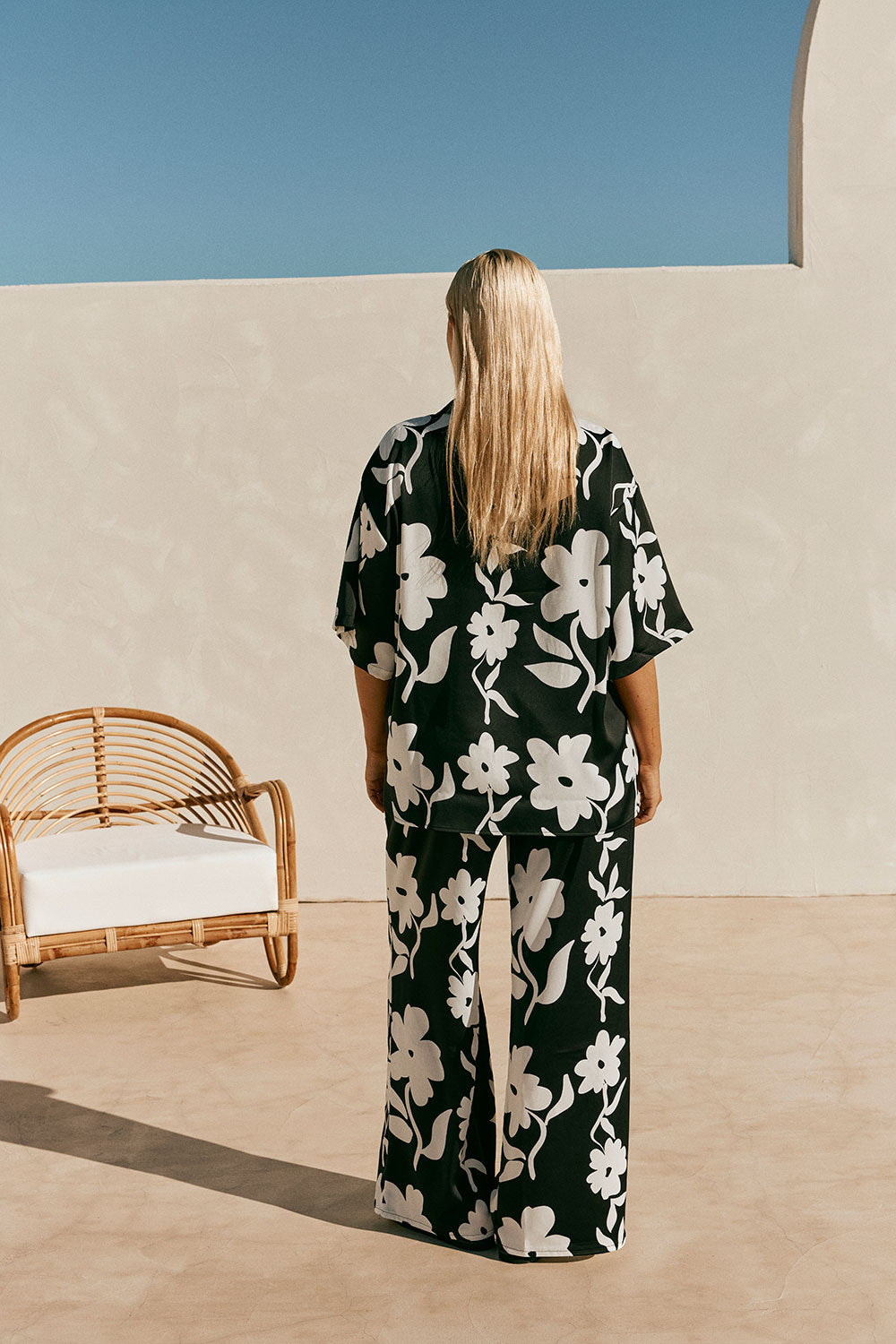 Black Alma Caroline Floral Print Button Up Enza Top