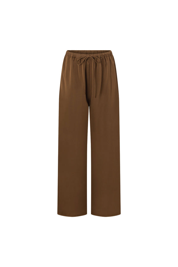 Bailen Elasticated Tie Pants - Brown