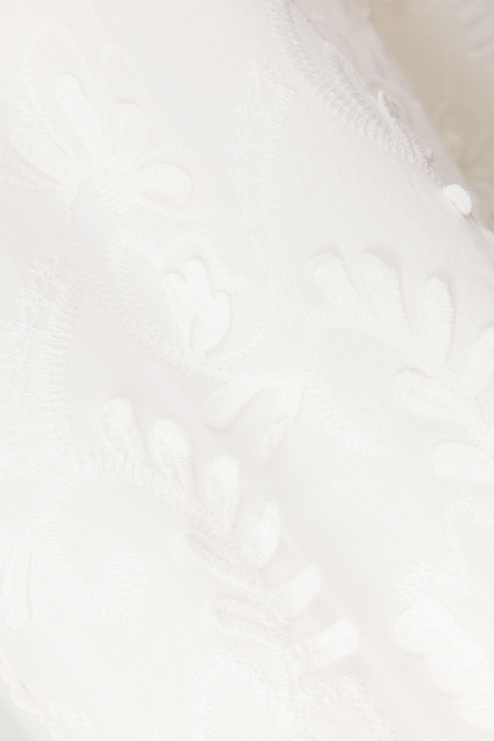 White Leafy Motif High Waist Cambria Pants