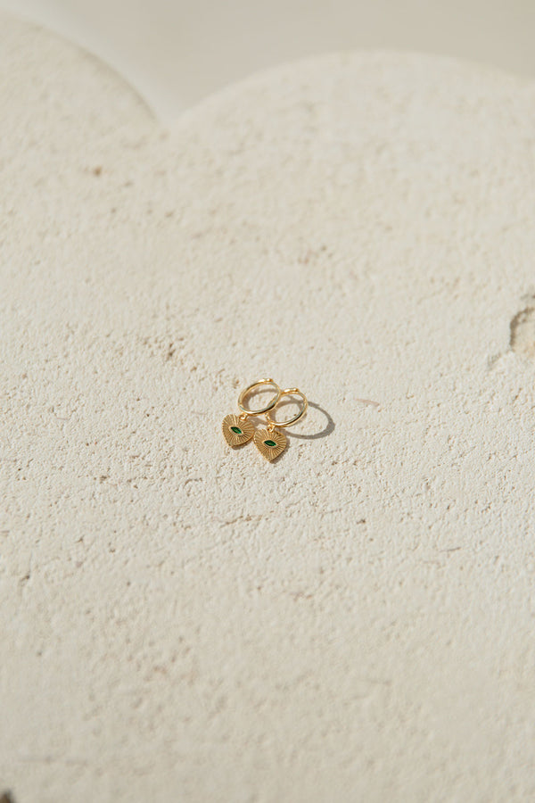 Emerald Heart Earrings