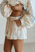 Pink Vintage Bloom Print Elastic Drawstring Adalyn Shorts