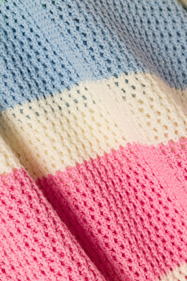 Pastel Stripe Crochet Knit Maxi Damaris Skirt