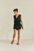 Black V Neckline Wrap Sandy Playsuit 