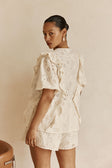 Beige Broderie Ruffle Button Up Wynter Top