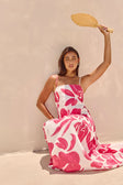 Bette Thin Strap Panelled Maxi Dress - Pink, White Ada Floral Print