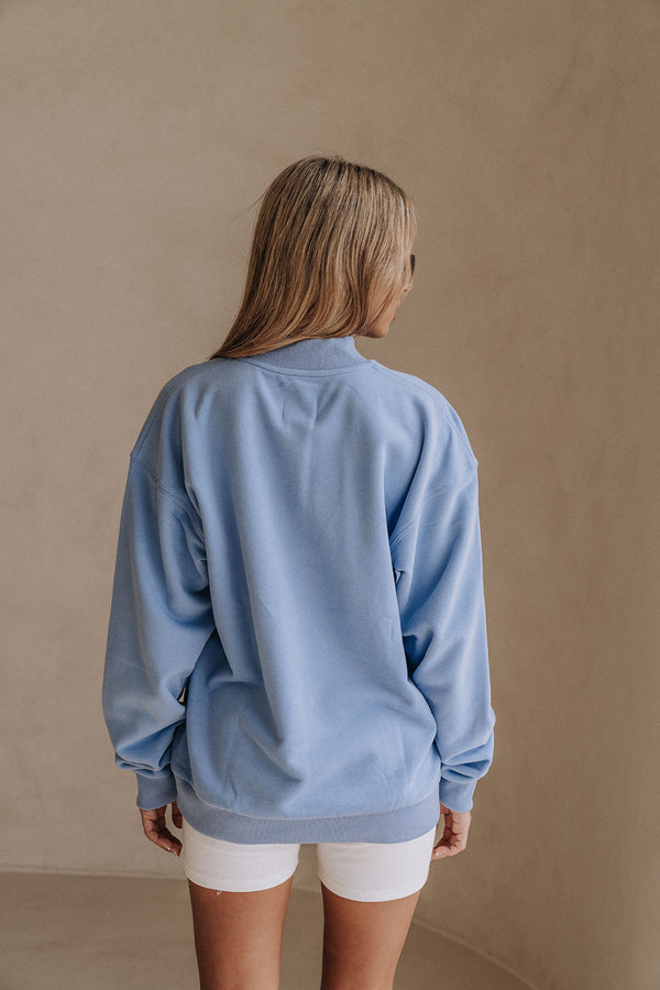Sky Blue Fleece Oversized Vintage Bleeker Street Sweater
