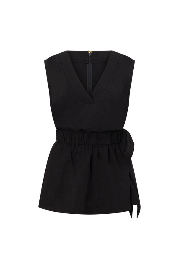 Black V Neckline Wrap Sandy Playsuit 