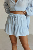 Baby Blue Elastic Drawstring Huxley Shorts