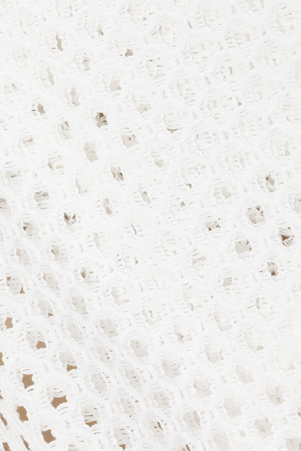 White Crochet Detail Round Neck Lima Top