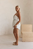 White Thin Strap Ruched Detail Octavia Top