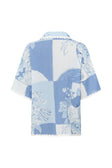 Vaso Blue Boxy Button Up Collar Kelia Shirt