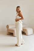 Cream Ribbed High Waist Alice Pants