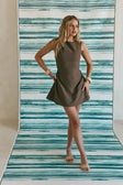 Chocolate Brown Gathered Mini Camellia Dress