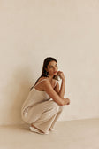Beige Crochet Knit High Waist Nev Pants