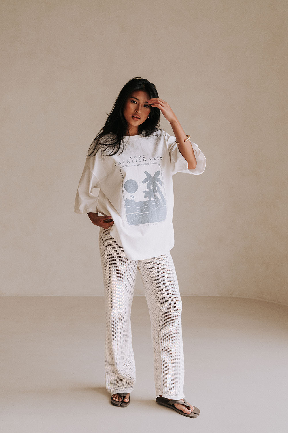 Britta Top - White, Blue