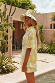 Green Fiore Festivo Print Button Up Aquila Shirt