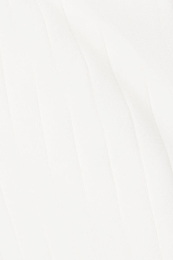 White Ribbed Split Maxi Saria Skirt