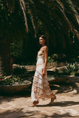 Brown La Spiaggia Print Lace Strappy Maxi Daje Dress