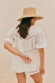 White Cheesecloth Puff Sleeve Amelia Top