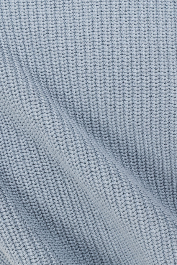 Blue Cotton Knit Draped Mini Lovina Dress